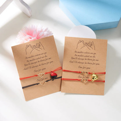 Bracelets magnétiques pour couples en corde tressée à la main