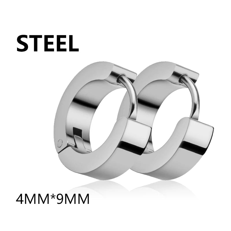 Boucles d'oreilles à tige en bois et acier inoxydable pour hommes, 1 paire