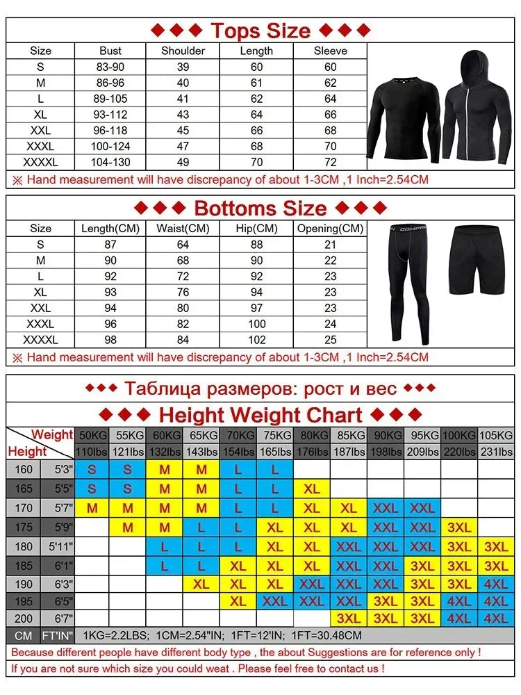 Men Rashguard Compression Set Gym Running Fitness Wear