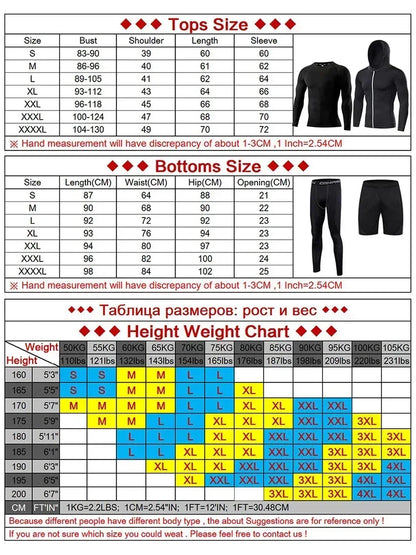 Men Rashguard Compression Set Gym Running Fitness Wear