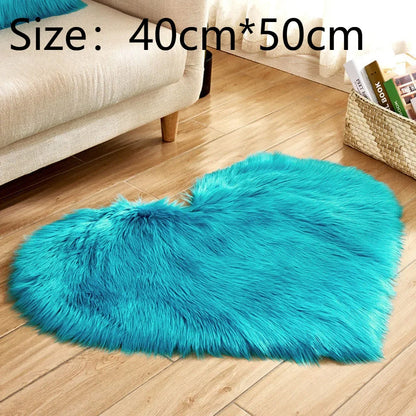 Heart Shaped Anti-Slip Faux Fur Rugs