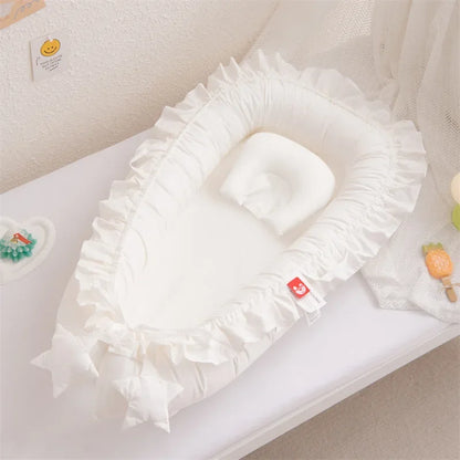 Cotton Nest Bed Newborn Bumper Soft Travel Bed Birth Gift Baby Portable Crib Lounger for Boys Girls