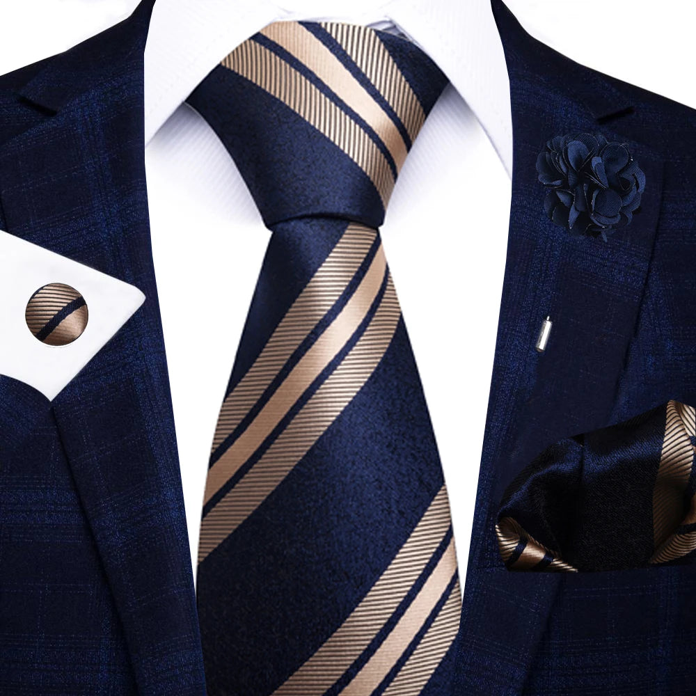Men's Paisley Sky Blue Striped Silk Tie