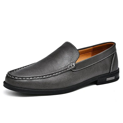 Mocassins habillés à enfiler en cuir véritable pour hommes