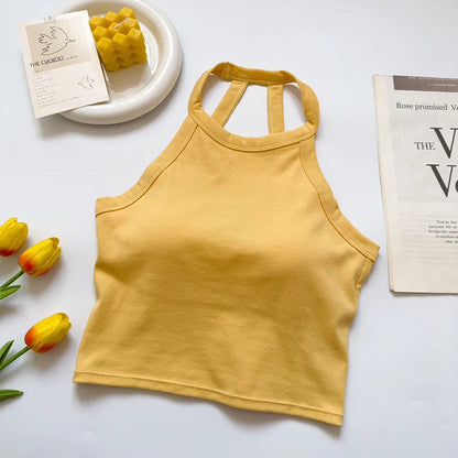 Débardeur en maille à épaules dénudées pour femme