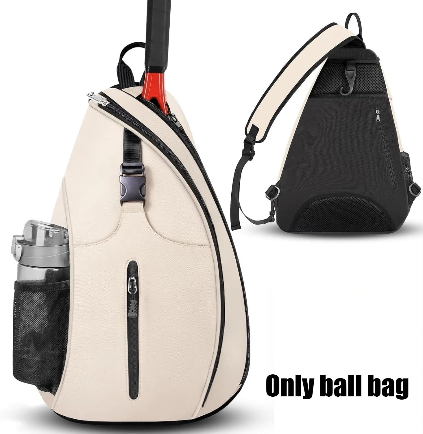 Unisex Water‑Resistant Tennis & Pickleball Sling Bag - Crossbody Racket Bag for Tennis