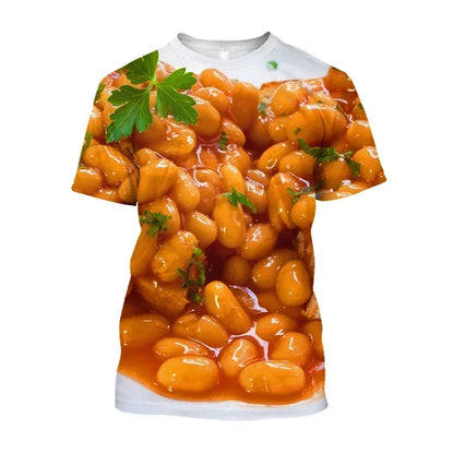 Men's Quick Dry Pasta Pizza 3D Print T Shirt