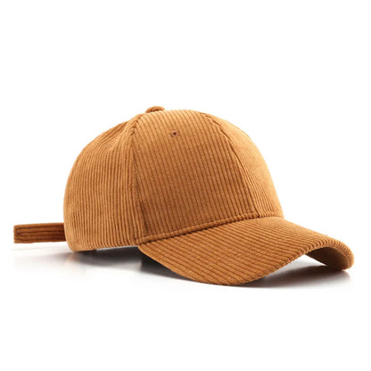 Corduroy Letter C Autumn Winter Unisex Cap