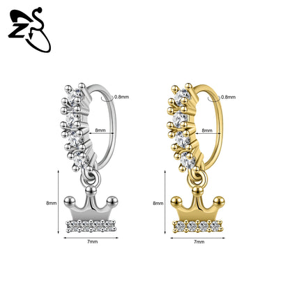 Hochwertige baumelnde Nasenringe mit CZ-Herzen für Frauen