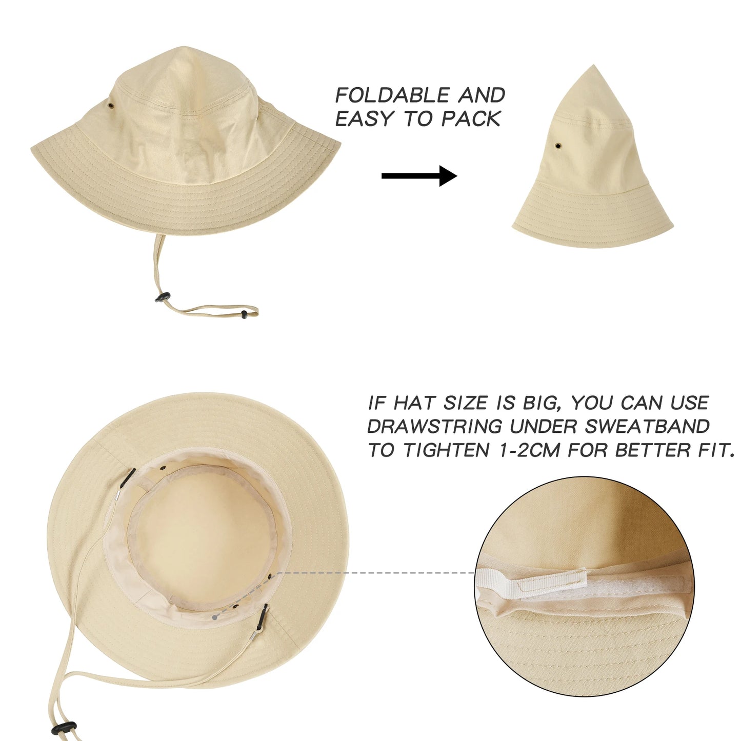 Unisex Bucket Hat Wide Brim Sun Hat – UV Protection Summer Fishing Hat