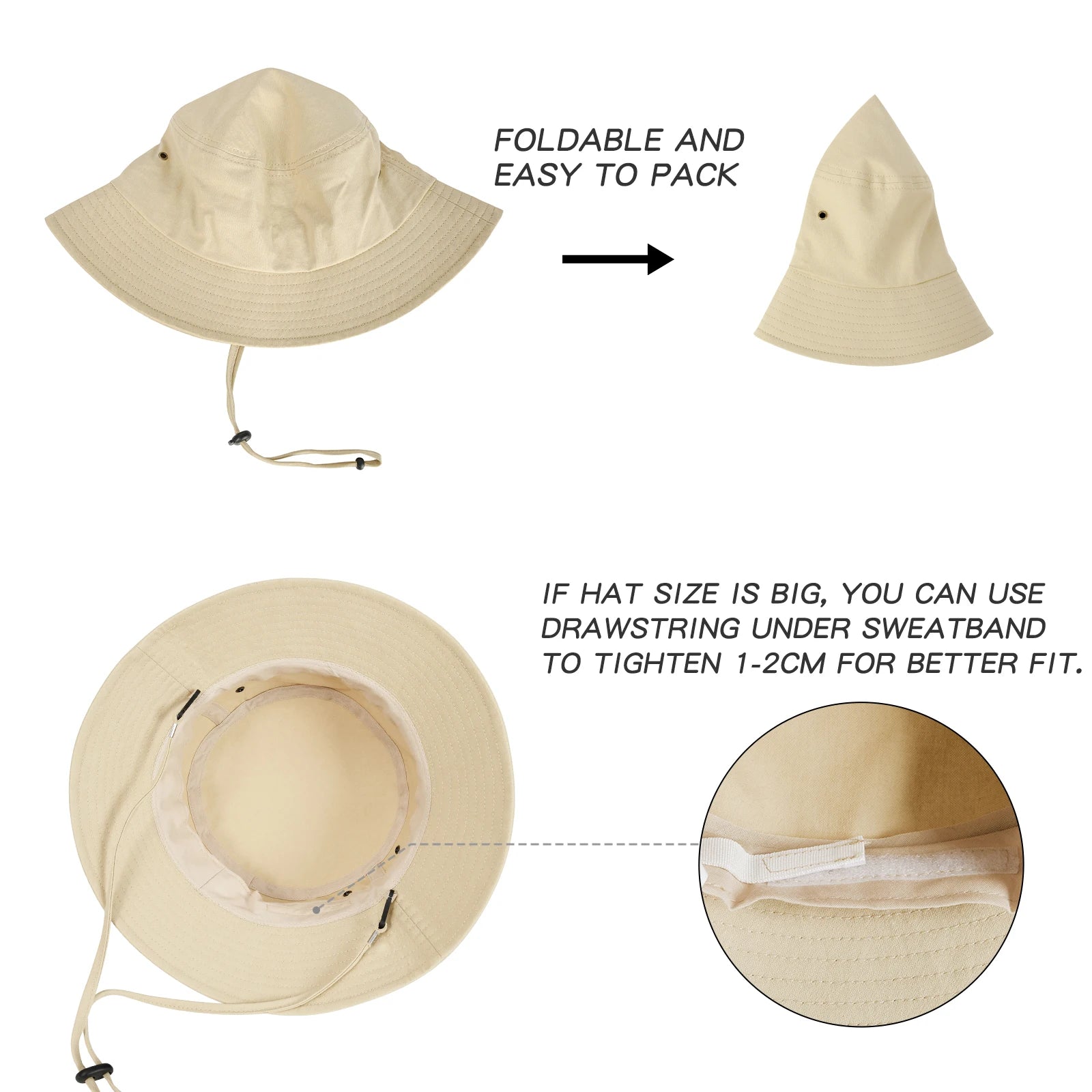 Unisex Bucket Hat Wide Brim Sun Hat – UV Protection Summer Fishing Hat