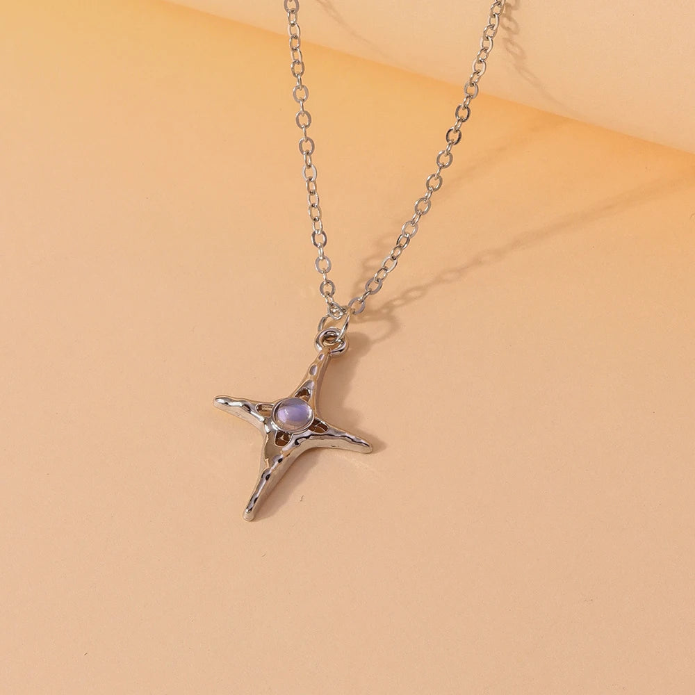 Silver Color Long Tassel Pendant Bow Necklaces