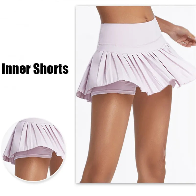 High-Waist Tennis Skirt with Safe Hidden Pocket