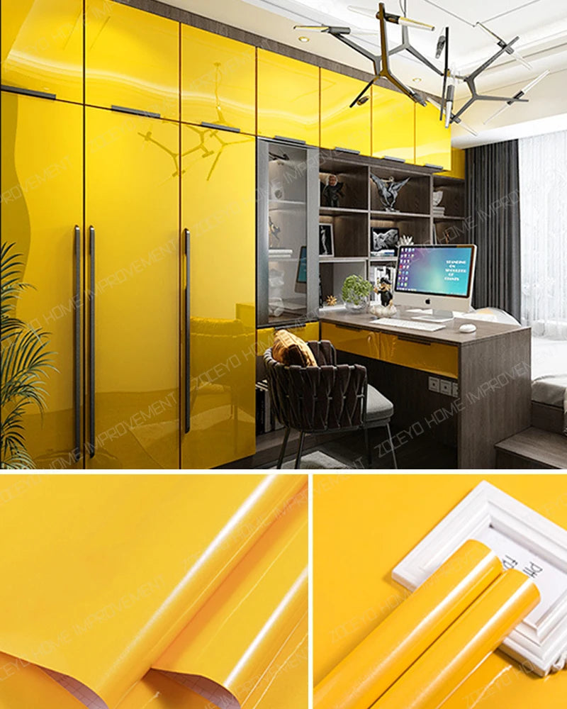 Decorative Wall Paper Furniture Renovation Stickers Kitchen Cabinet Waterproof Wallpaper.