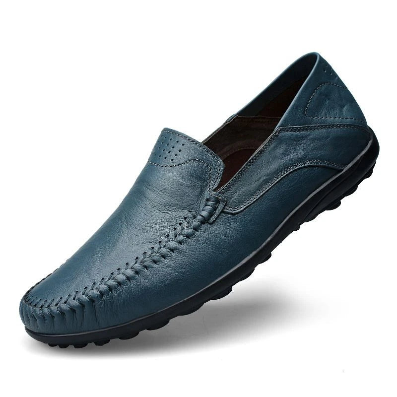 Herren-Loafer-Mokassins aus echtem Leder im italienischen Stil