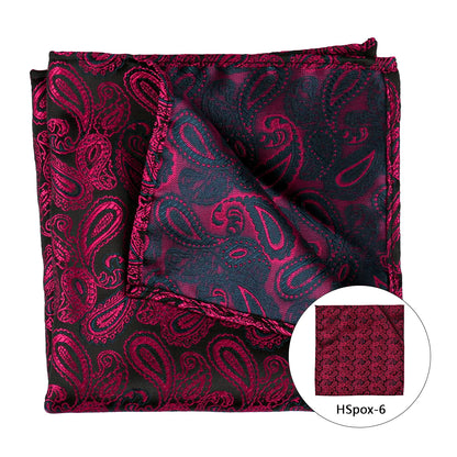 Pochette de costume homme à motif cachemire multicolore – Mouchoir de mariage tissé jacquard