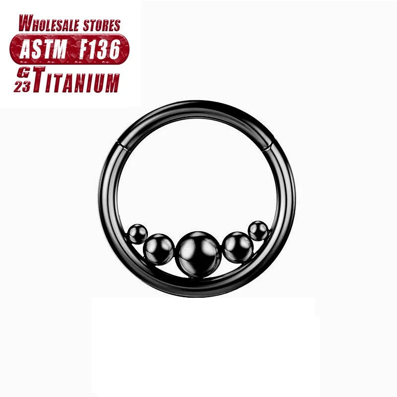 Nasenring aus implantatgeeignetem Titan – Nahtloser Klickverschluss mit Scharnier