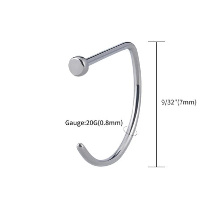 5PCS 20G Titanium Open D Shape Nose Ring Hoop