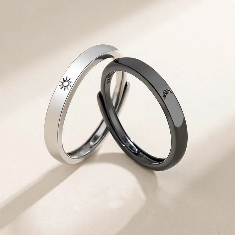 Dämonenaugen-Engelsflügel-Ring – Verstellbarer Unisex-Partnerring aus Legierung