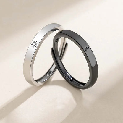 Dämonenaugen-Engelsflügel-Ring – Verstellbarer Unisex-Partnerring aus Legierung