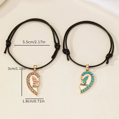 Freundschaftsarmband mit Schmetterlingsherz für Paare