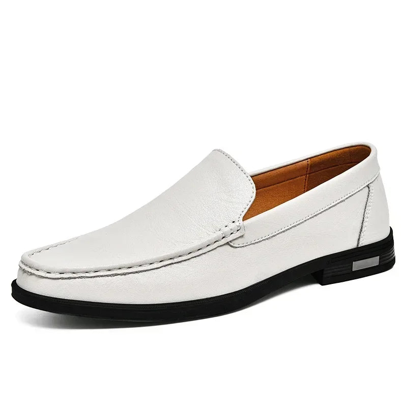 Mocassins habillés à enfiler en cuir véritable pour hommes