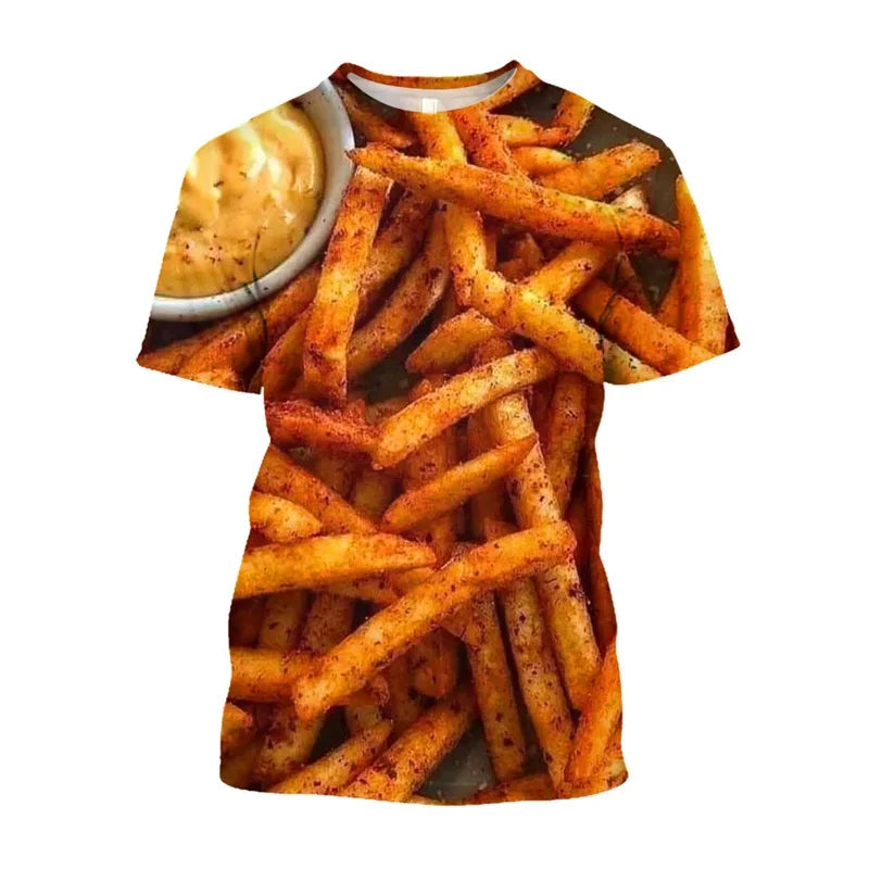 Men's Quick Dry Pasta Pizza 3D Print T Shirt