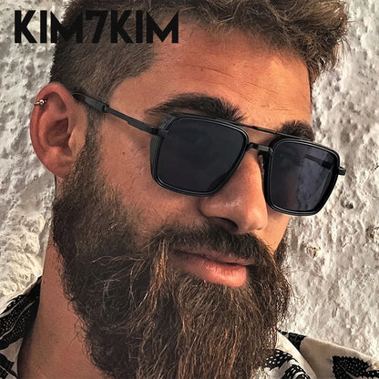 Men's Oversized Steampunk Square Sunglasses