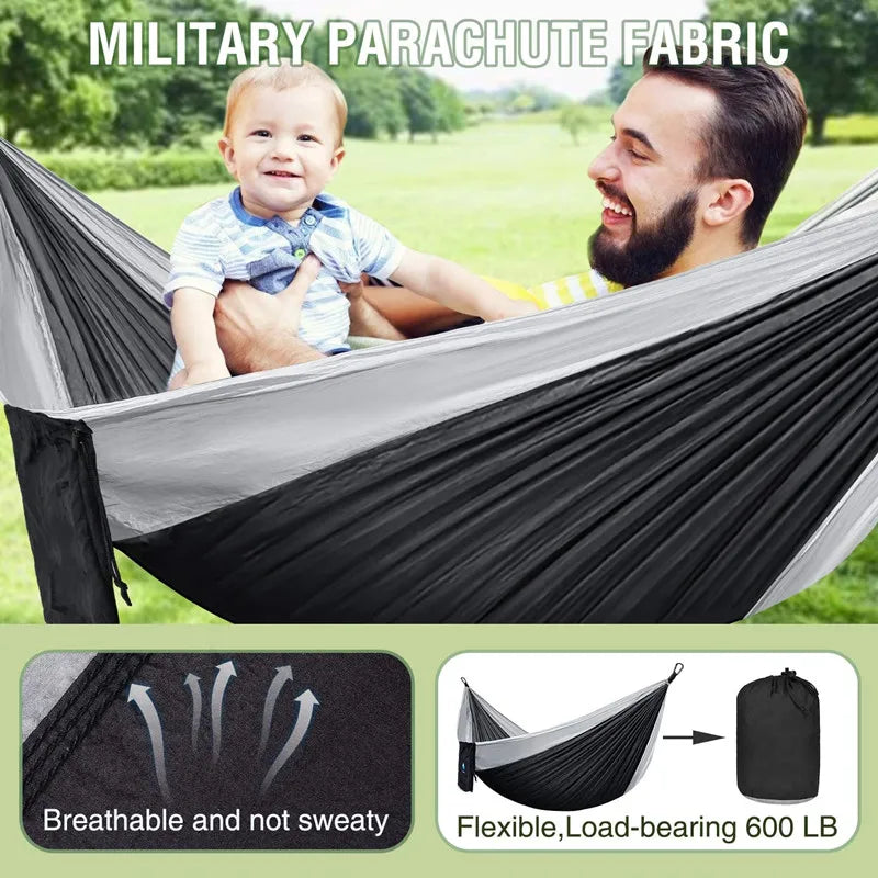 Double Person outdoor Parachute Hammock & Straps