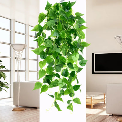 Artificial Hanging Plant Fake Ivy Leaves Vine Porch Garden Pot Indoor Outdoor Decor