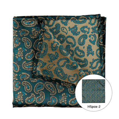 Pochette de costume homme à motif cachemire multicolore – Mouchoir de mariage tissé jacquard