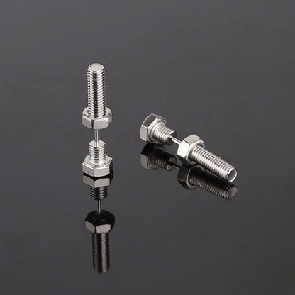 Black Stainless Steel Screw Stud Earrings