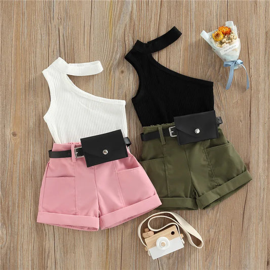 Tenue short asymétrique sans manches pour enfant