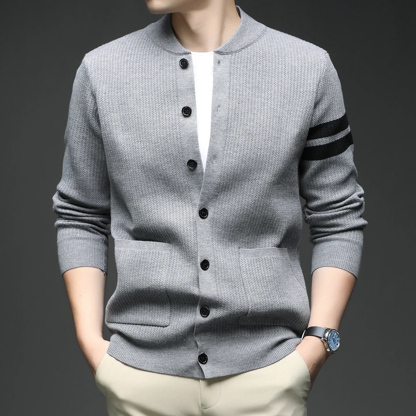 Men's Warm Knitted Cardigan Sweater Jacket