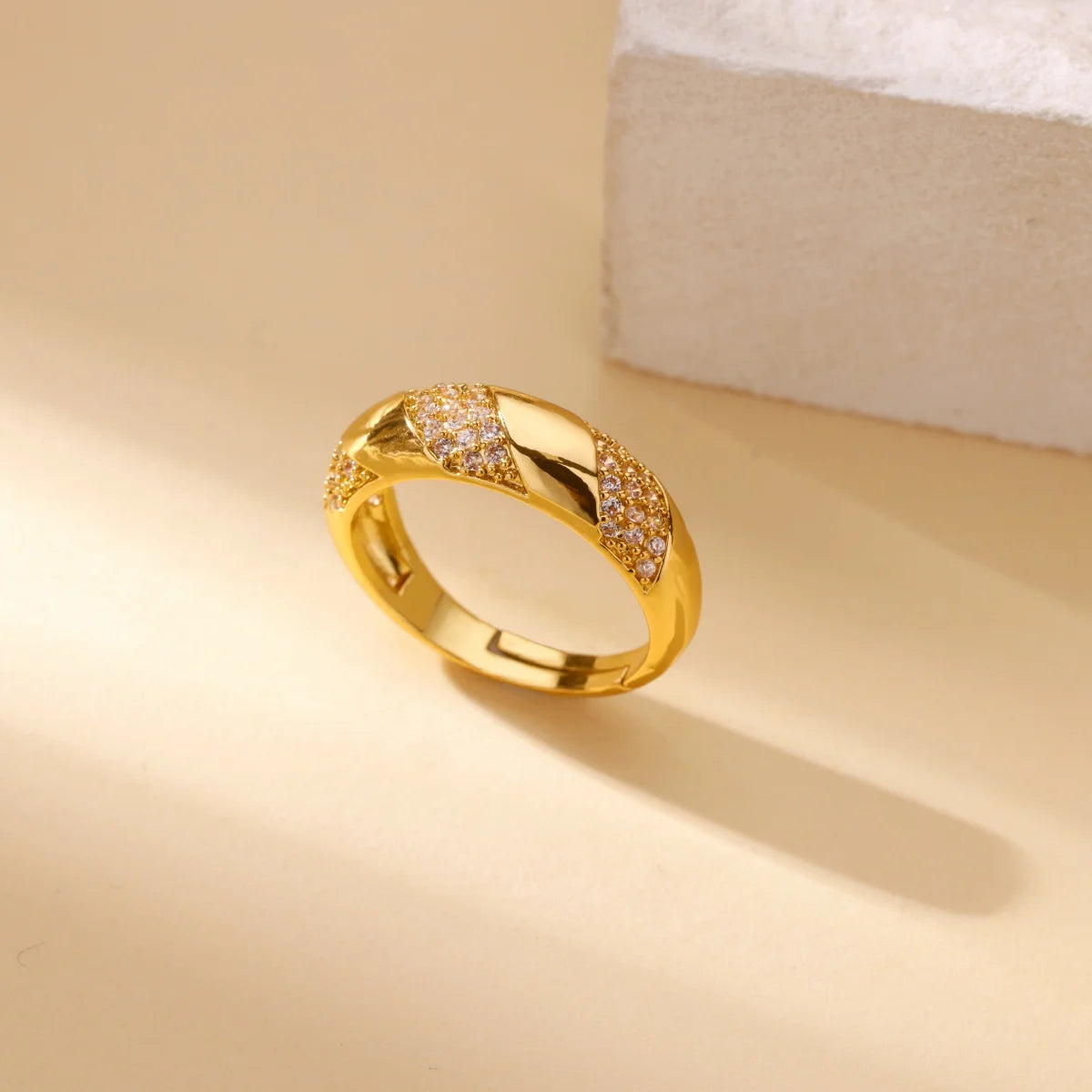 Women's Open Geometric Zircon Engagement Rings