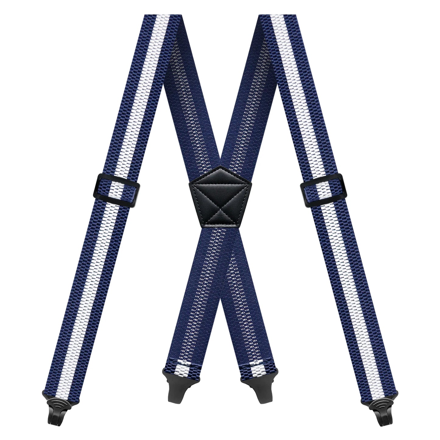 Heavy Duty Men’s Suspenders 3.8cm Wide X-Back Work Braces with 4 Strong Plastic Gripper Clasps – Adjustable Elastic Trouser Suspenders