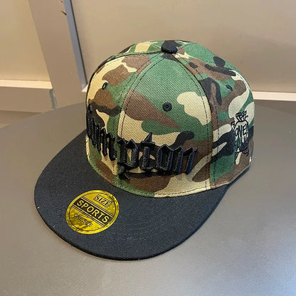 Unisex-Baseballkappe mit Sonnenschutzstickerei und Camouflage-Muster