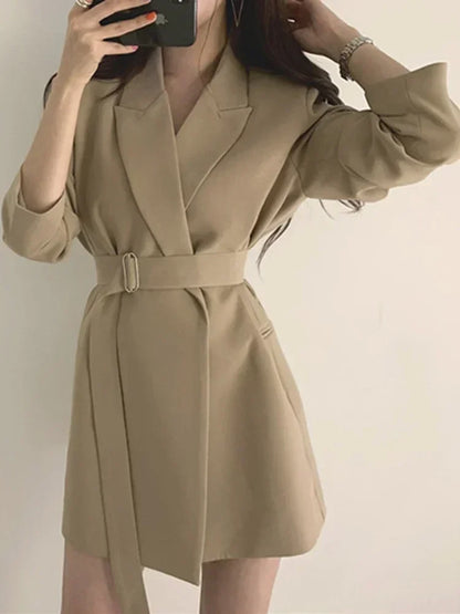 Damen-Blazer mit schmalem Anzug und langen Ärmeln