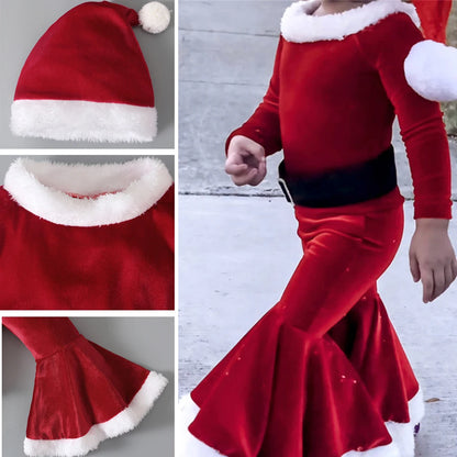 Tenue de Noël 3 pièces Père Noël pour fille