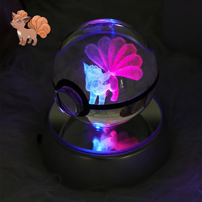 Pokemon 3D Kristallkugel Pikachu - Gengar Mew Mewtwo Figuren Lampensockel Pokeball - 3D Pokemon Glaskugel