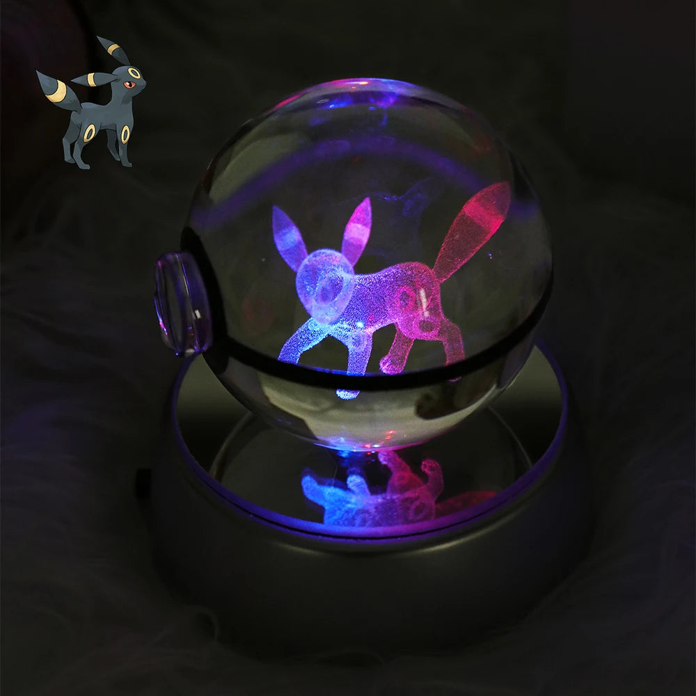 Pokemon 3D Kristallkugel Pikachu - Gengar Mew Mewtwo Figuren Lampensockel Pokeball - 3D Pokemon Glaskugel