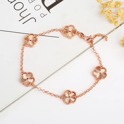 Gold-Plated Hollow Plum Blossom Double-Sided anklet Bracelet