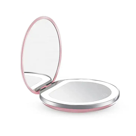 Miroir de maquillage portable à LED rechargeable par USB avec écran tactile