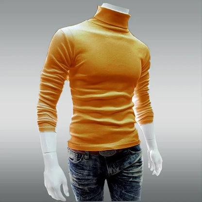 Thin Red Turtleneck Sweater for Men