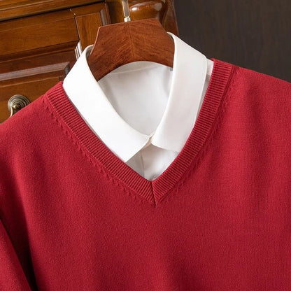 Classic V-Neck Cashmere Sweater 4XL