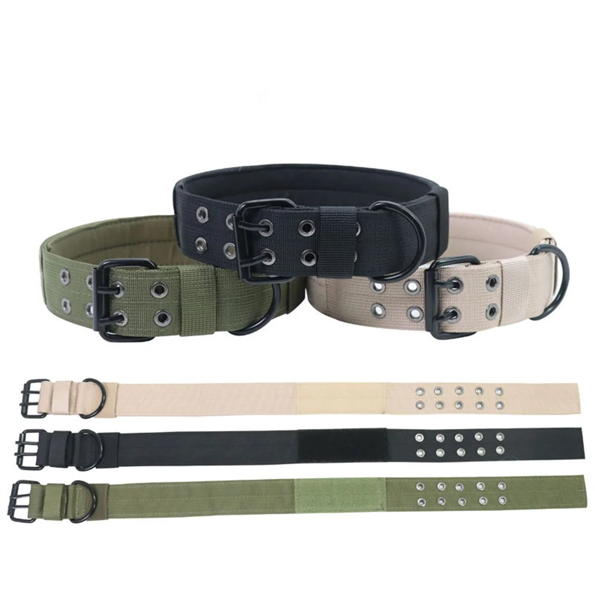 Tactical Dogs Collar Leash Set - Adjustable Military Pets Collars