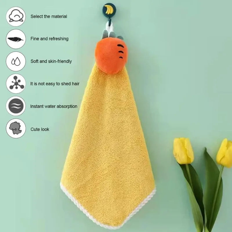 Cute Hand Towels for Kids, Baby Microfiber Fingertip Towels