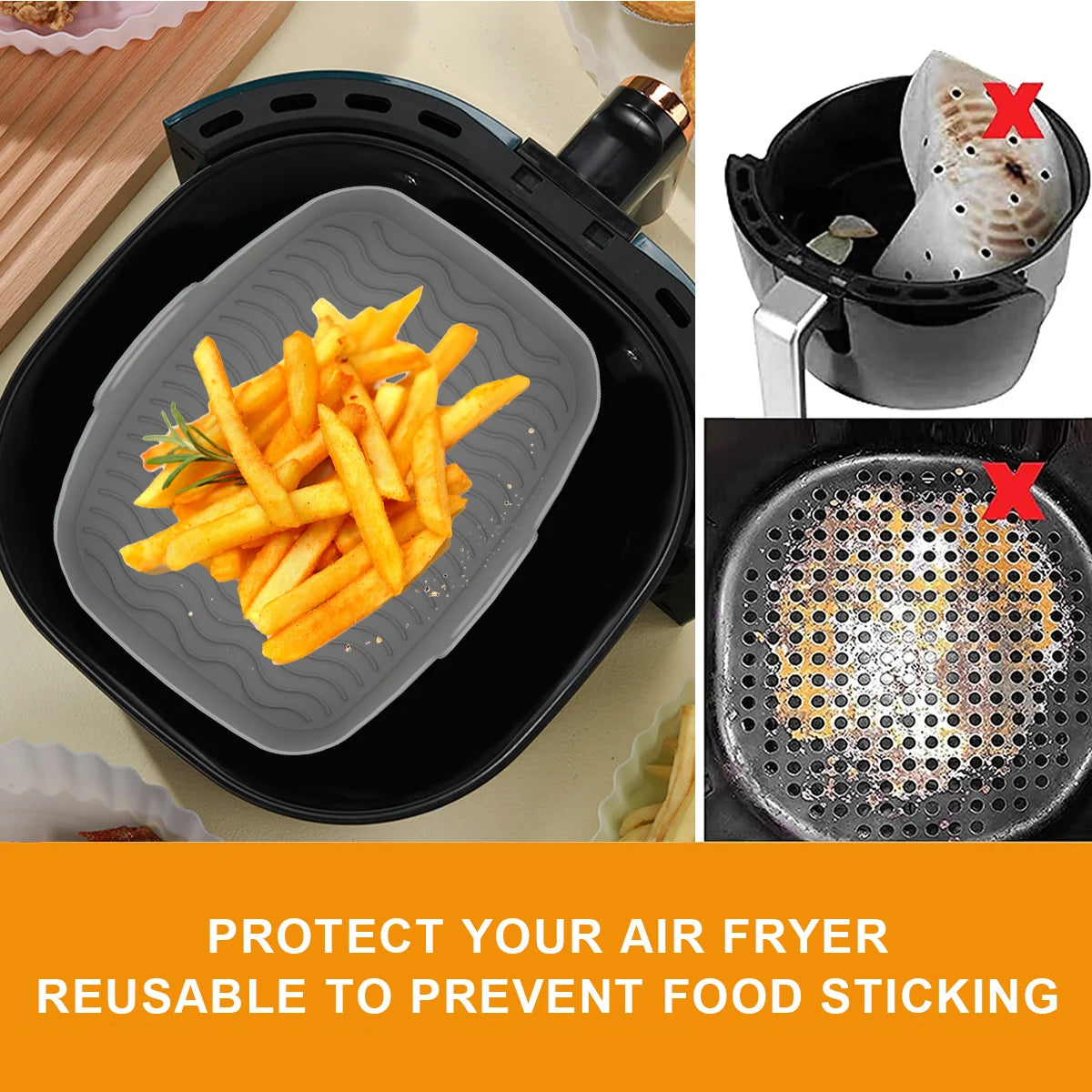Dual Air Fryer Silicone Liner