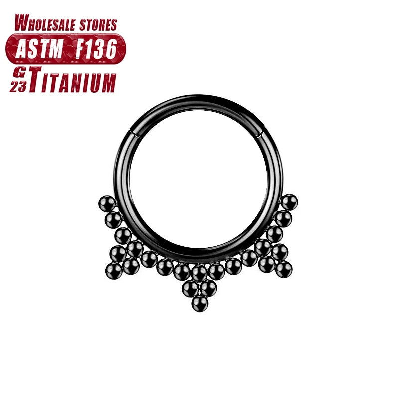 Nasenring aus implantatgeeignetem Titan – Nahtloser Klickverschluss mit Scharnier