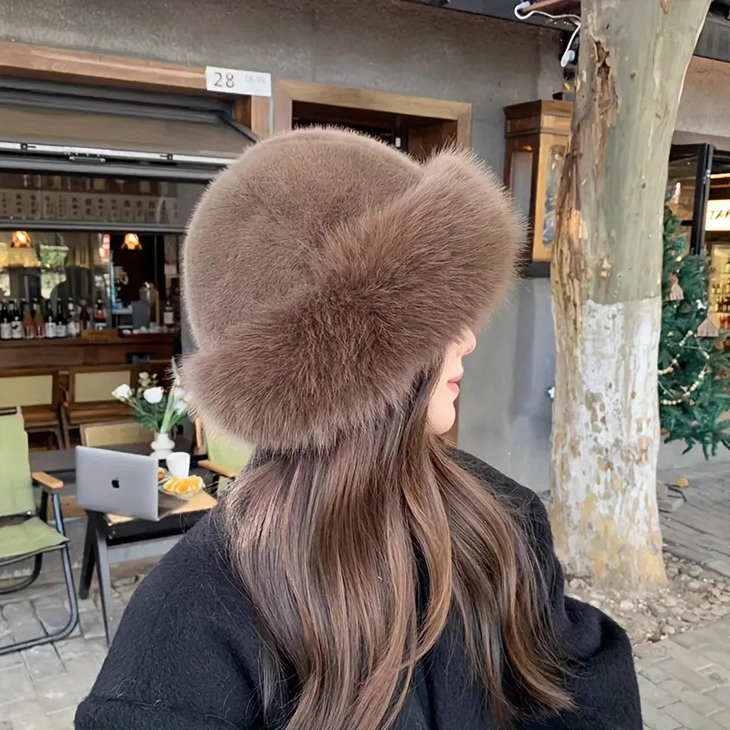Mongolian Style Warm Fur Hat Women - Ear Protection Windproof Thick Snow Hat
